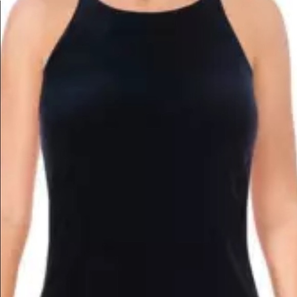 Aqua Navy Velvet Cocktail Dress - Picture 2 of 3